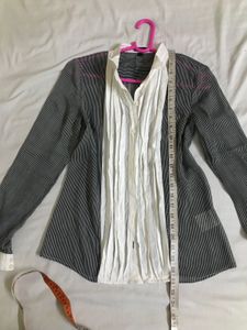 Espirit Blue Striped Top Bust 34