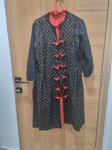 Black And Gold Shrug-Style Kurta