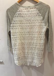 Beautiful Lace Top With Knit Sleeves