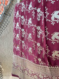 Classic Original Maroon Banarasi Silk Saree