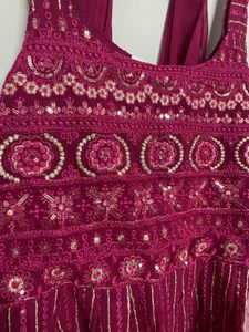 Magenta Embellished Kurta Set