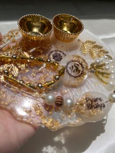 Resin Rakhi And Puja Thali Combo