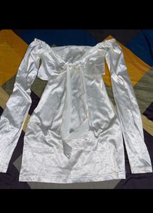 White Silk Bodycon Dress