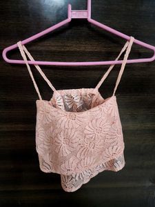 Lace Padded Cami Crop Top - Beach Wear ⛱️