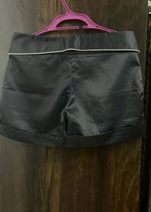 Grey Satin Shorts