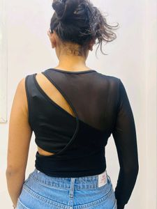 Chic Black Cutout Top