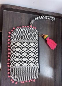 Patterned Pouch with Tassel