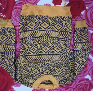 Yellow Sweater With Black Strips