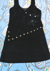 Brand New Jet Black Velvet Dress With Short Jacket