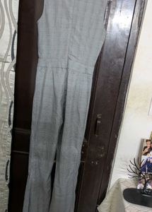 office Grey Sleeveless Jumpsuit