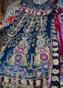 Full Heavy Stone Work Bride Lengha