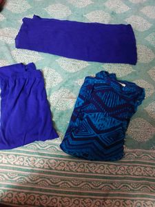 Blue Printed Kurta Set