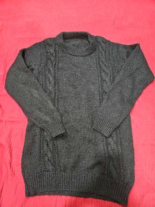 Black Handmade Winter Sweater – Men & Women