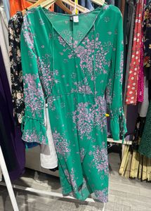 H&amp;M Floral Green Dress
