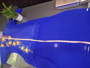 Royal Blue Kurti With Sleeveless Inner👗