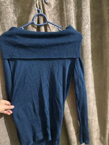 Stylish Blue Off-Shoulder Top