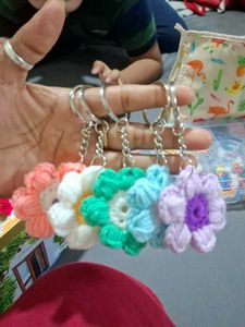 Crochet Flower Keychains