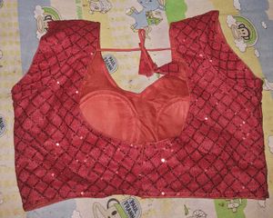 Red Sequin Blouse