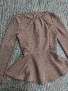 Peplum Long Sleeve Top