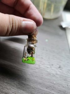 Tiny Tree in a Bottle Charm- Handmade
