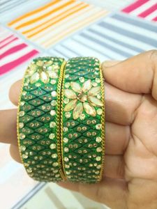 Green &amp; Gold Bangle Set
