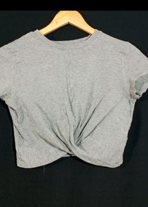 Gray Knot Top