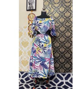 Floral Cutout Midi Dress
