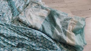 Blue Cotton Kurti  Set