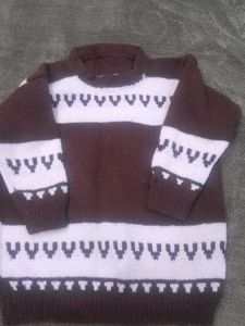 Brown & pink Knit Sweater hand make pure soft