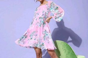 Floral Print A-line  dress