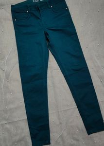 Teal Green Cotton Trouser Pant