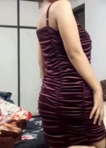 Burgundy Velvet Mini Slip Dress