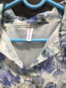 Blue Floral Crop Top