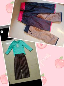 Kids Tshirt & Plazzo + 2 Night Pants