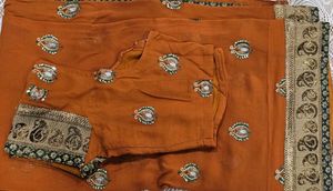 Elegant Rusty Orange Saree