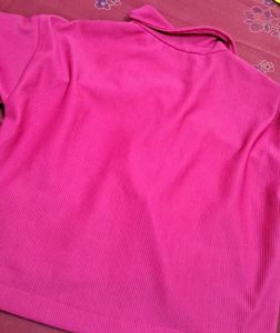 H&amp;M Pink Corduroy Button-Down Top