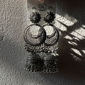 Elegant Oxidised Jhumka Jhumki Earrings