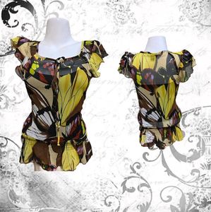 Y2k Butterfly Print Top