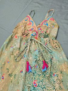 Boho V-Neck Embroidered Flared Dress