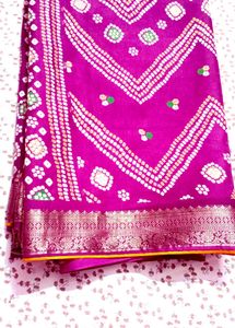 Elegant Purple Bandhani Saree