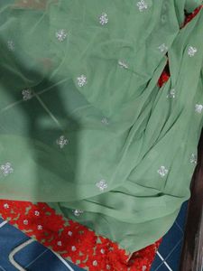 Green seqince Saree