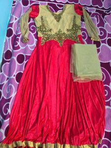 Elegant Red &amp; Gold Party Dress