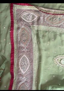 Green Embellished Saree