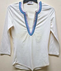 Morgan White Embellished Top