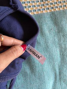 Navy Cut Out Crop Top