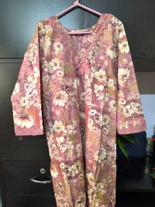 Floral Print Kurta With Pant &amp; Dopatta