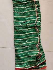 Green Striped Dupatta