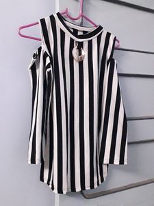 Striped Cold Shoulder Top