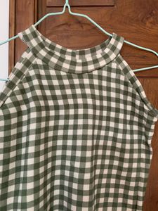 Checkered Olive Green Top