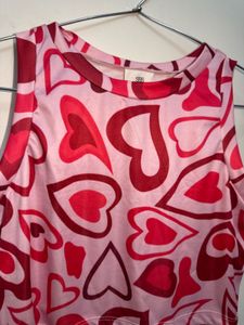 Retro Heart Print Tank Top
